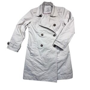 L.L.Bean Commuter Trench Coat Double Breasted Lightweight Jacket Beige Women's M
